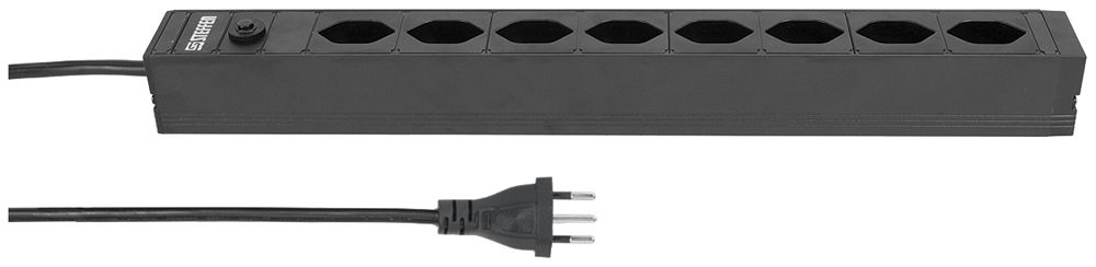 Presa multipla Steffen ALU MODULAR 8×T13 3m nero