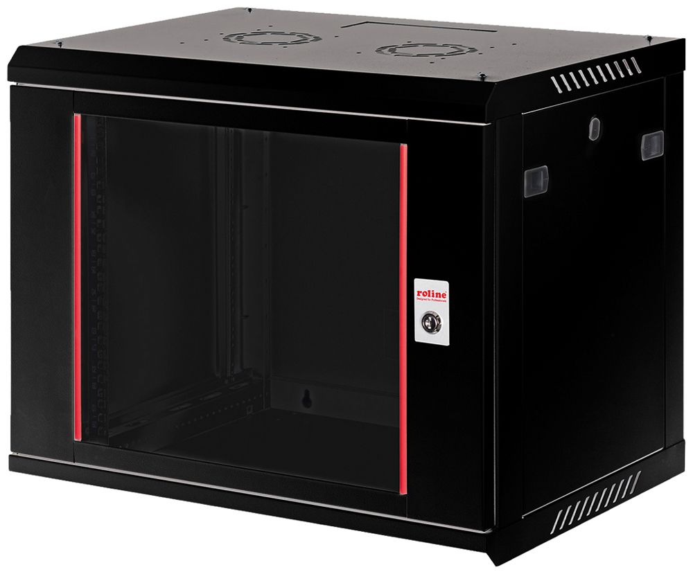 Wandgehäuse 19" ROLINE Basic Plus 600×512×450mm 9HE 1×Tür Stahl schwarz