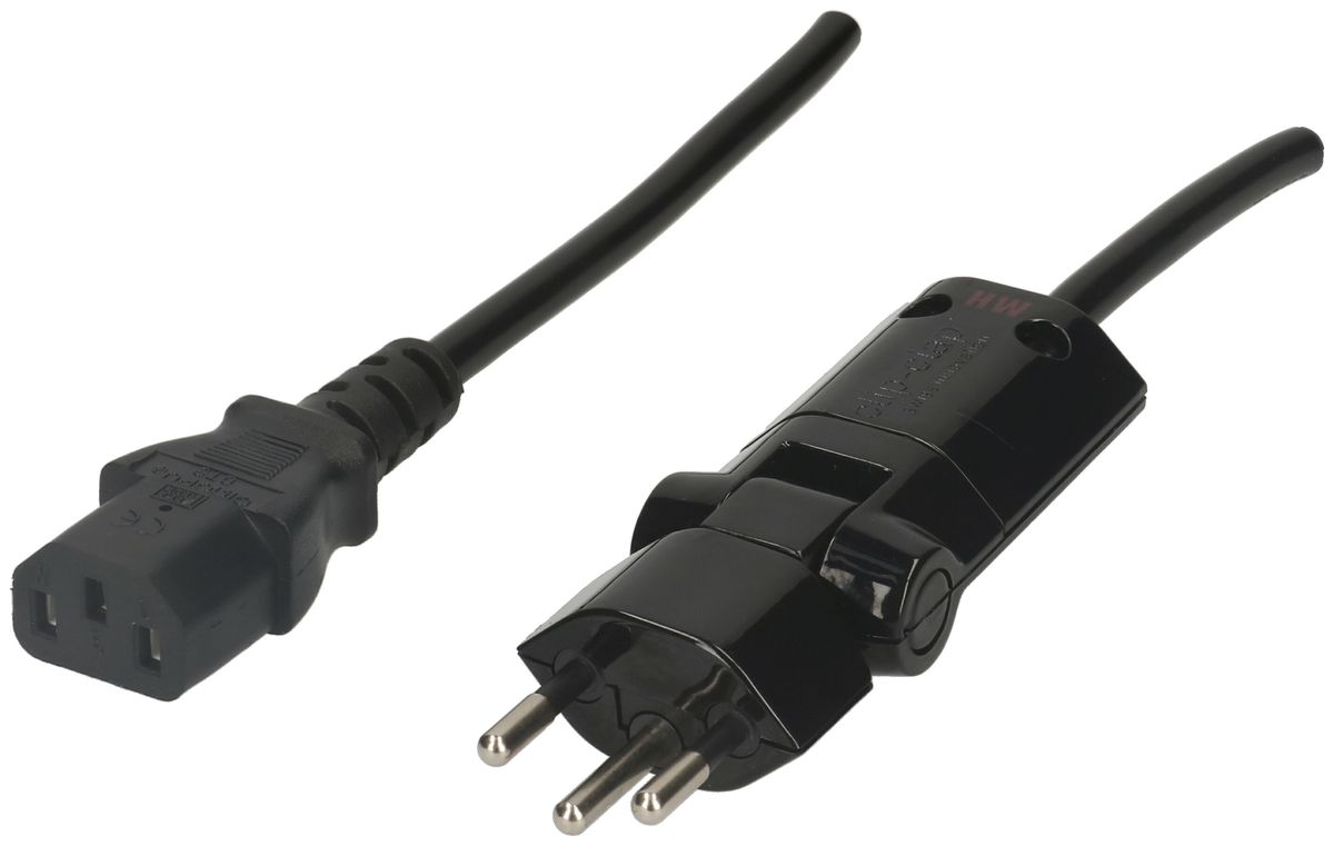 Apparatekabel MAX HAURI T12/C13 Clip-Clap Td 3×0.75mm² 2m schwarz