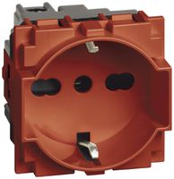 Prise Living Now Schuko/Italie avec bornes à vis 2 modules 16A rouge