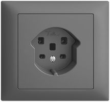 EB-Steckdose EDIZIOdue T25 16A dunkelgrau, Schraubklemmen