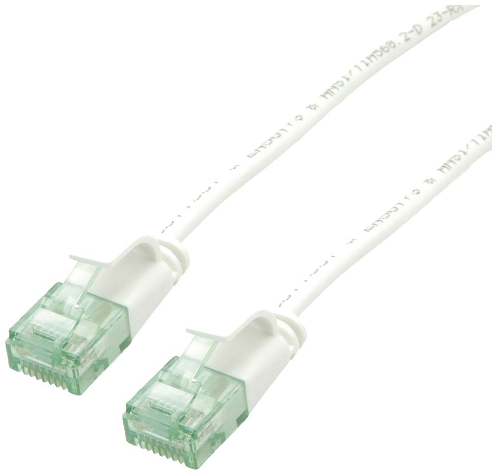Patchkabel RJ45 ROLINE RM DataCenter slim Kat.6A U/UTP AWG32 TPE weiss 3m