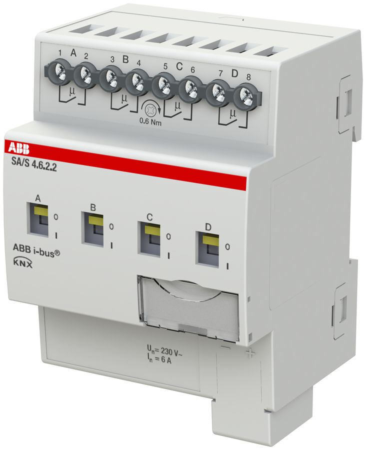 Attuatore-commutatore KNX AMD ABB SA/S4.6.2.2, 4-volte, 6A