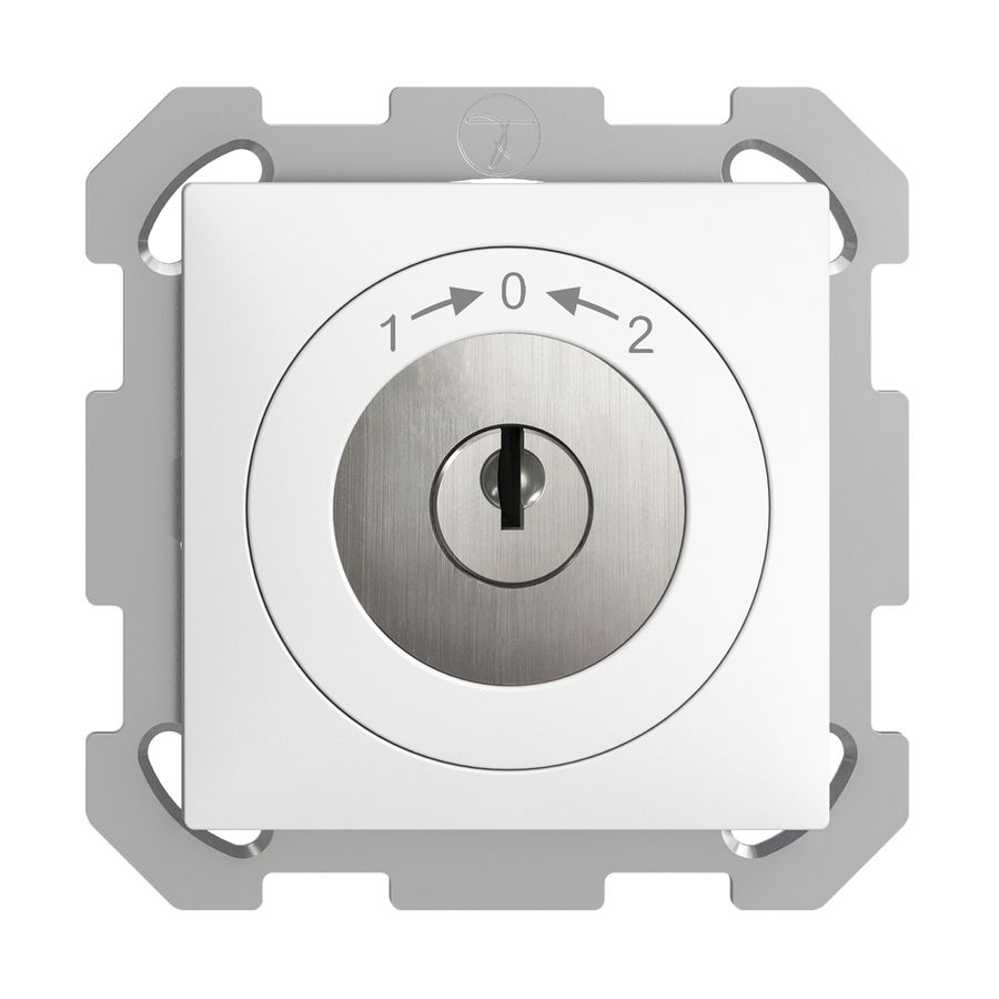 Contact pivotant ENC 1->0<-2 EDIZIOdue blanc avec serrure de sûreté