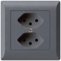 Prise ENC kallysto.line 2×T13 anthracite avec sécurité enfants
