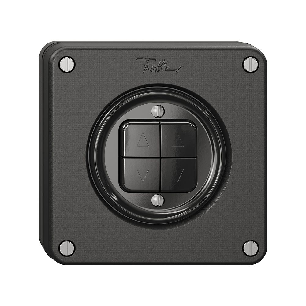 NUPU-Storentaster NEVO, 2-Kanal, Einbautiefe 18 mm, 87×87 mm, schwarz