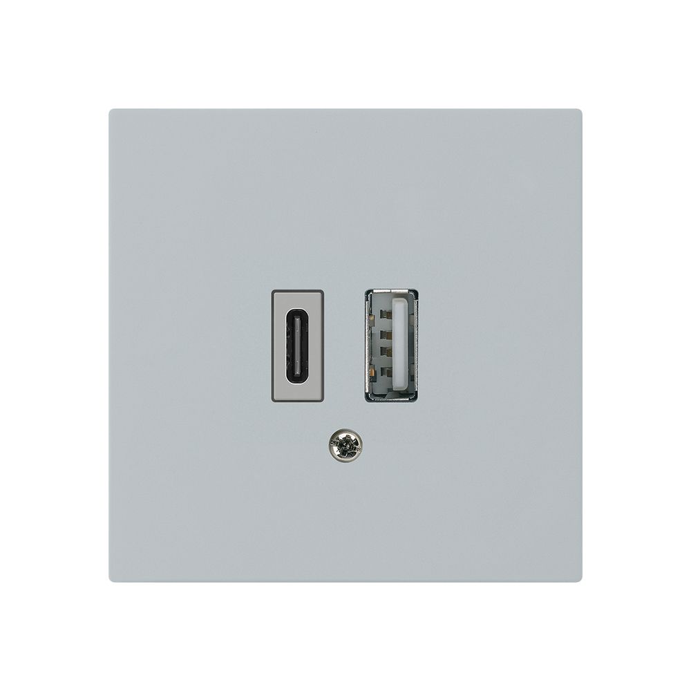 USB-Ladesteckdose kallysto 18W PD 1×Typ A 1×Typ C hellgrau