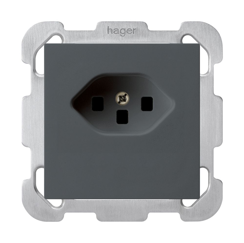 Prise ENC kallysto T23 anthracite bornes à vis avec plaque de fixation