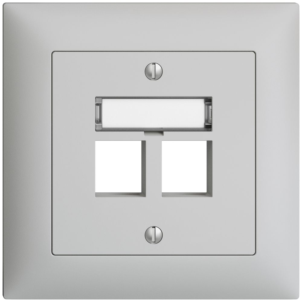 UP-Montageset EDIZIOdue FMI, Geradeauslass, für 2×Keystone, hellgrau