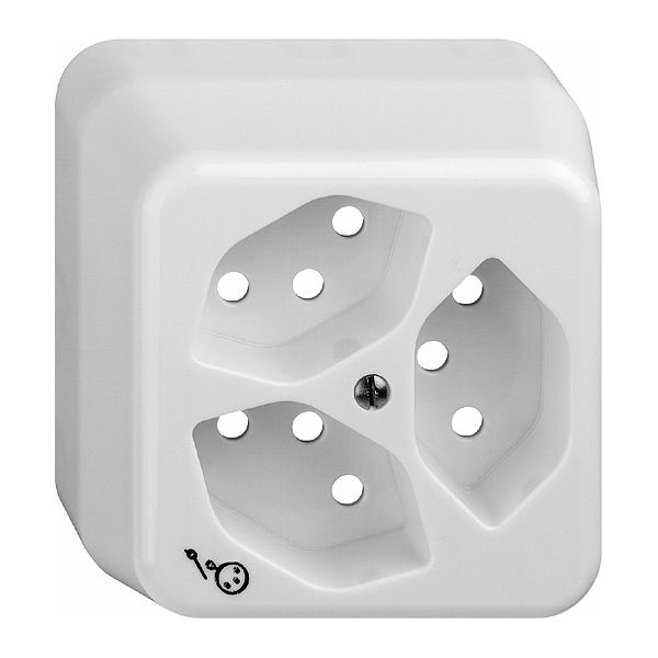 Capot AP FH pour 3×T13 blanc