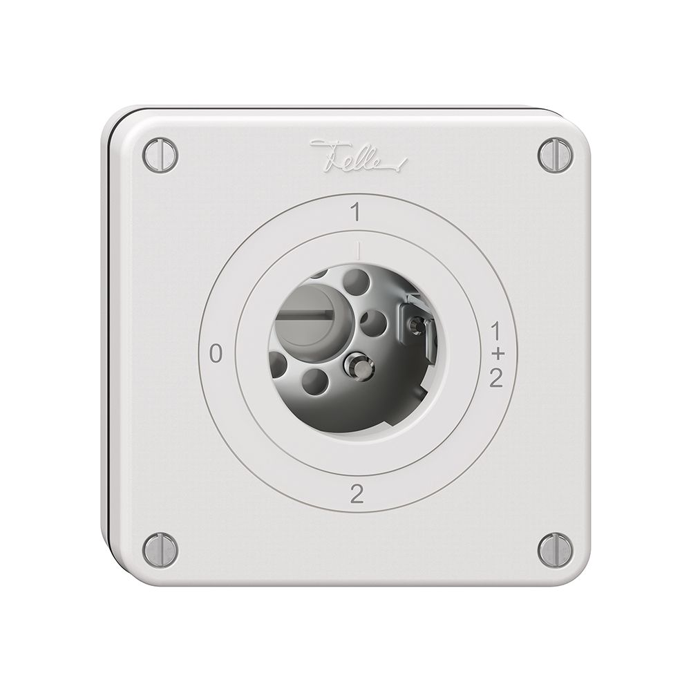 Interrupteur rotatif NUPU NEVO, 1/1 L, sans cylindre, KS, 0-1-1+2-2, blanc