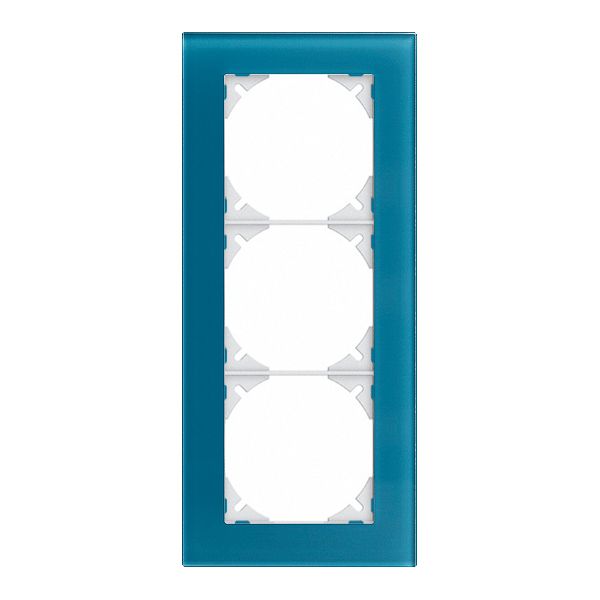 Abdeckrahmen EDIZIOdue prestige 3×1 glas indigo