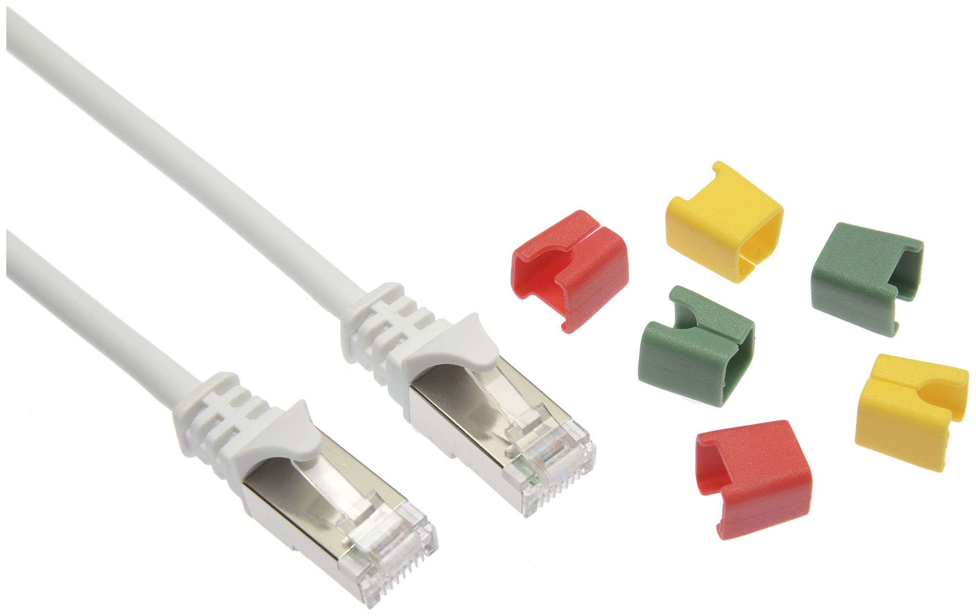 Patchkabel RJ45 Ceconet Thin, Kat.6A S/FTP, rund, kodierbar, weiss, 5m