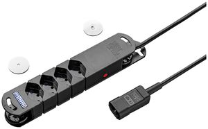 Steckdosenleiste STEBA VARIABL 4×T13 mit Kabel 3m T113, 10A 230V IP20 schwarz