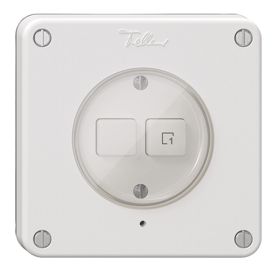 Druckschalter 1K/2T Szene NEVO Wiser N.CO weiss