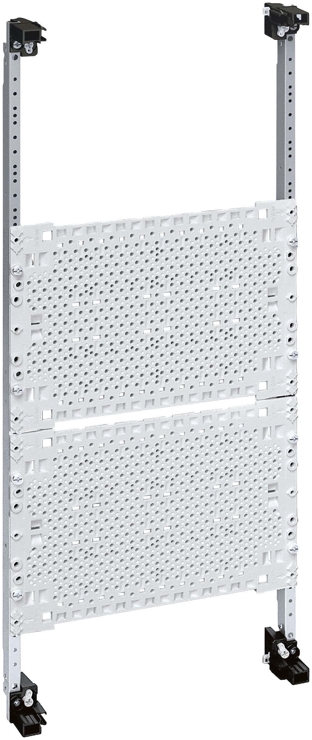 Travée télécom Hager avec plaques de montage 4-rangées 600×250mm