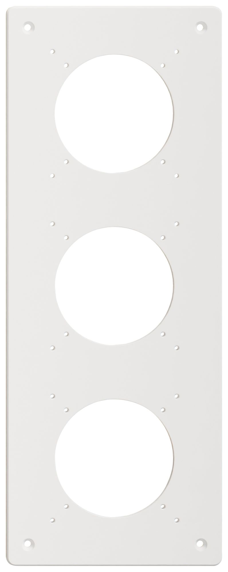 Plaque de montage Feller NEVO SNAPFIX® 3×1 Ø69mm 125×325mm blanc