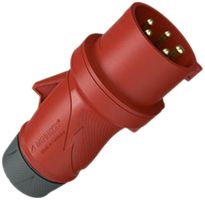 Fiche mobile CEE PowerTOPXtra R 16A IP54 5P 6h 400V Ø68×163mm rouge