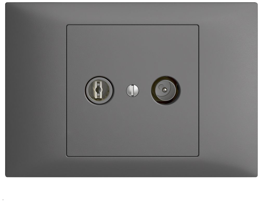 UP-TV-R-Dose EDIZIOdue 4dB dunkelgrau Breitbanddose 5…2000MHz, BKE