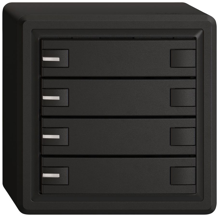 AP-Universaltaster EDIZIO.liv UNI SNAPFIX® m.LED RGB 4× 2-Tbed.sz