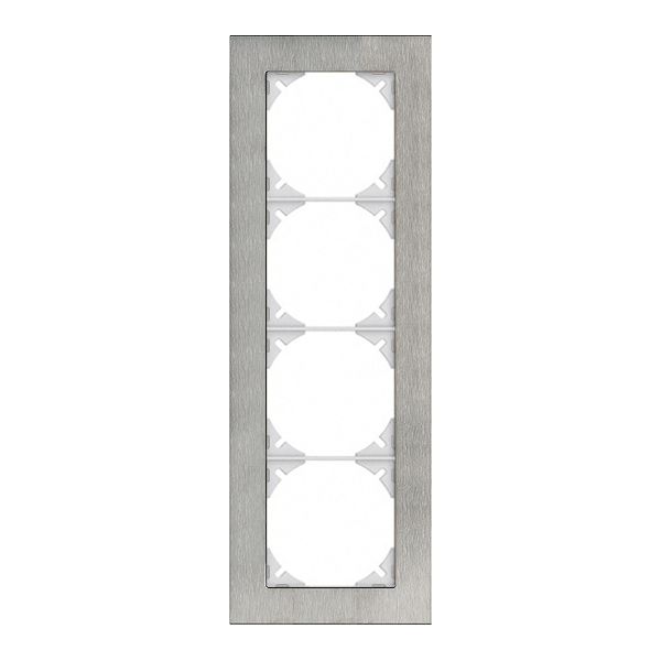 Abdeckrahmen EDIZIOdue prestige 4×1 chromstahl geschliffen