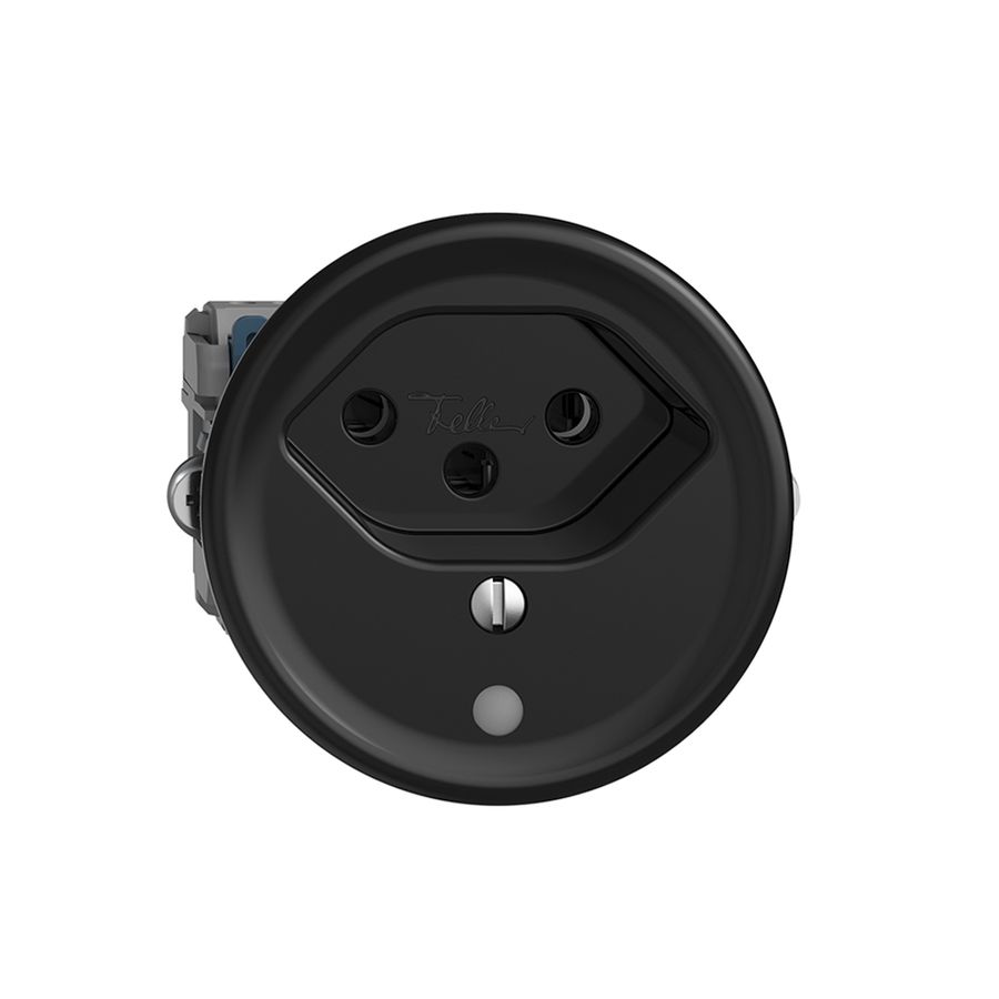 Steckdose Sdue Q, 1×T13, mit LED, schwarz