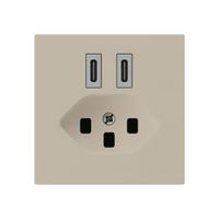 USB-Ladesteckdose Hager kallysto C-C 20W+T23 5V 60×60mm beige
