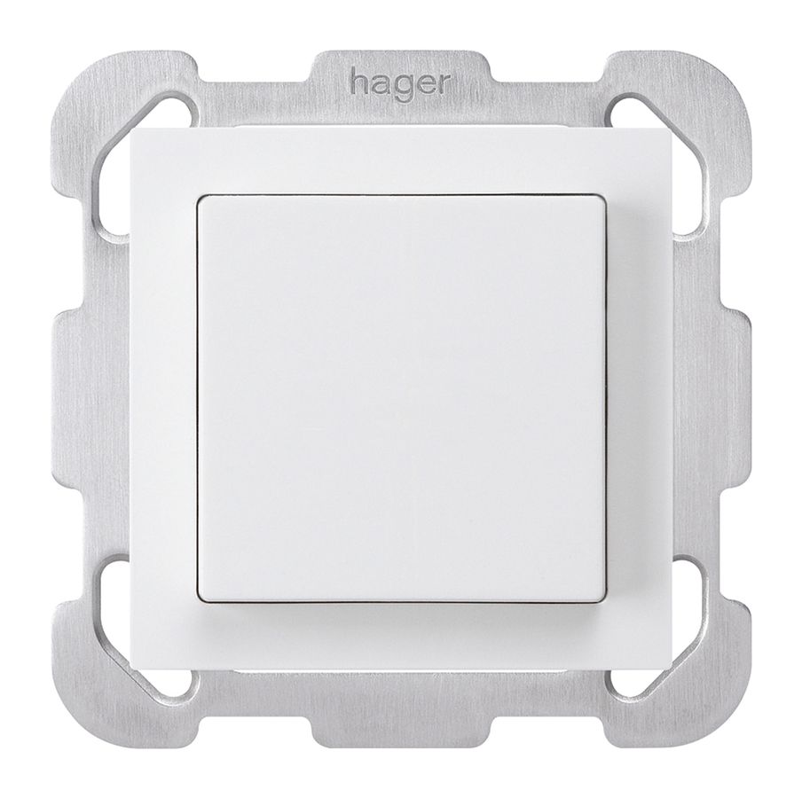 UP-Taster kallysto ARK 2L weiss mit Befestigungsplatte