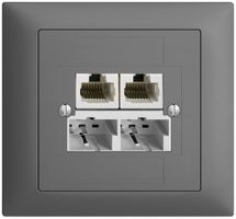 EB-Dose SOHO 2×TT/2×RJ45/u getr.ITplus EDIZIOdue dunkelgrau