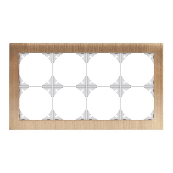 Abdeckrahmen EDIZIOdue prestige 2×4 messing champagne