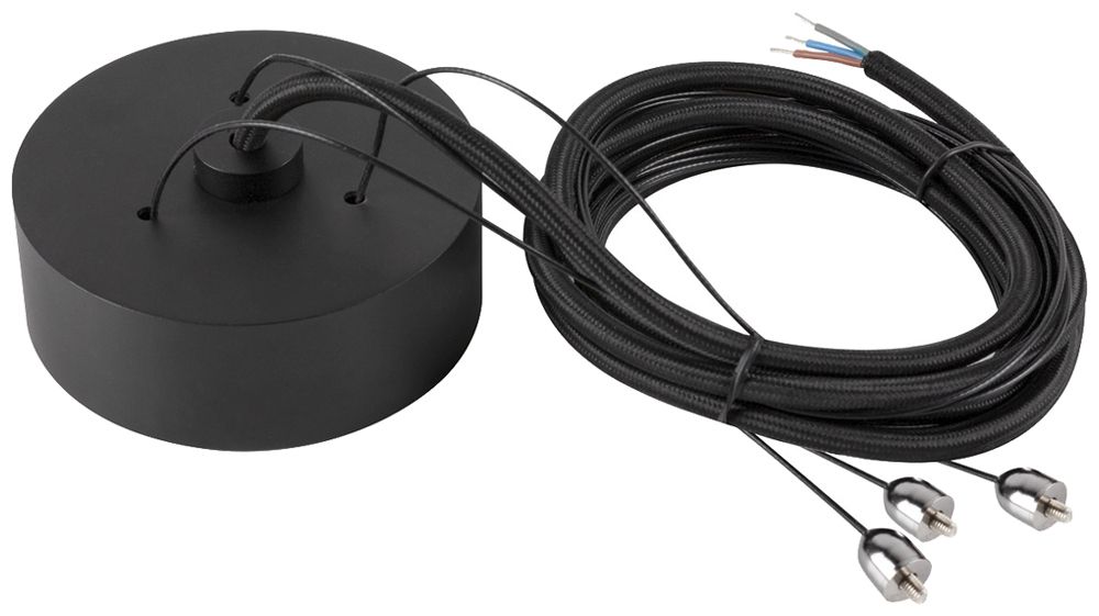 Kit de suspension à corde SLV DECONA acier 1500mm noir