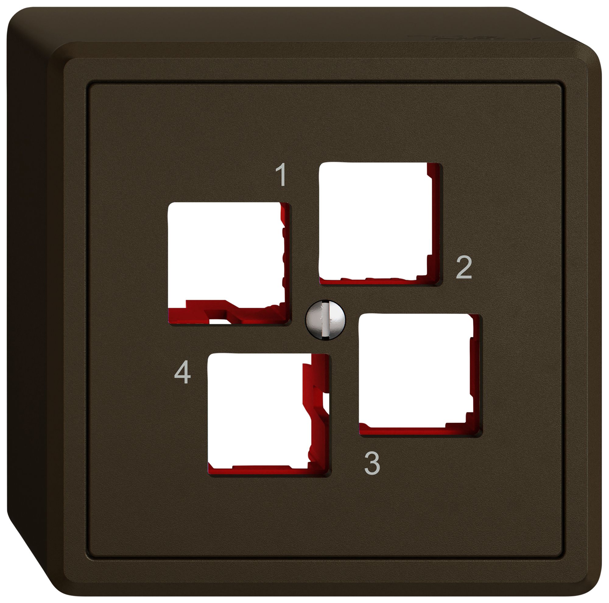 AP-Montageset EDIZIO.liv EASYNET S-One SNAPFIX® gerade 4×RJ45 br