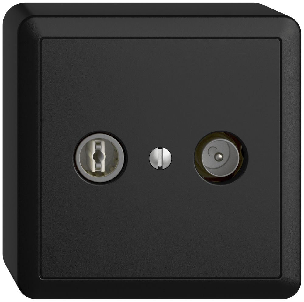 AP-TV-R-Dose EDIZIOdue 11dB schwarz Breitbanddose 5…2000MHz, FX39