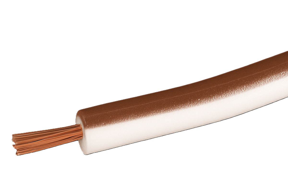 T-Litze 1mm² weiss-braun Eca, Spule à 100m