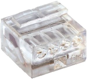 Borne de connexion WAGO MICRO pour fil 4×0.4…0.5mm transparent