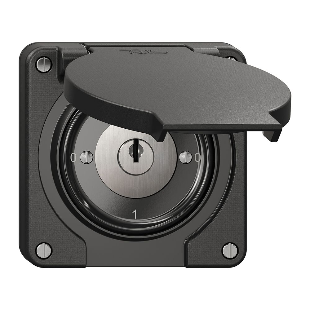 Interrupteur rotatif NEVO N.CO 0/2L, avec serrure&2 clés, KS, 0-1-0-1, noir