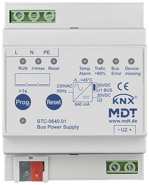 REG-Spannungsversorgung KNX MDT STC-0640.01 30V 640mA 1 Linie 1 Drossel 4TE
