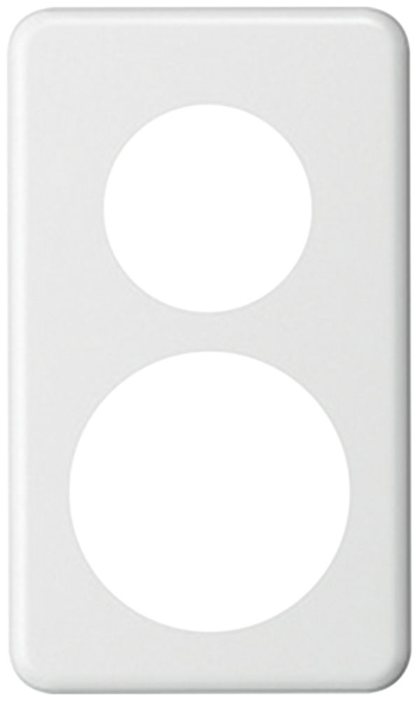 Abdeckplatte basico 2×1 Ø43mm+Ø58mm weiss