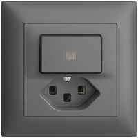 Comb. lum. INC 3/1L+T23 EDIZIOdue grigio scuro, con lente, LED giallo