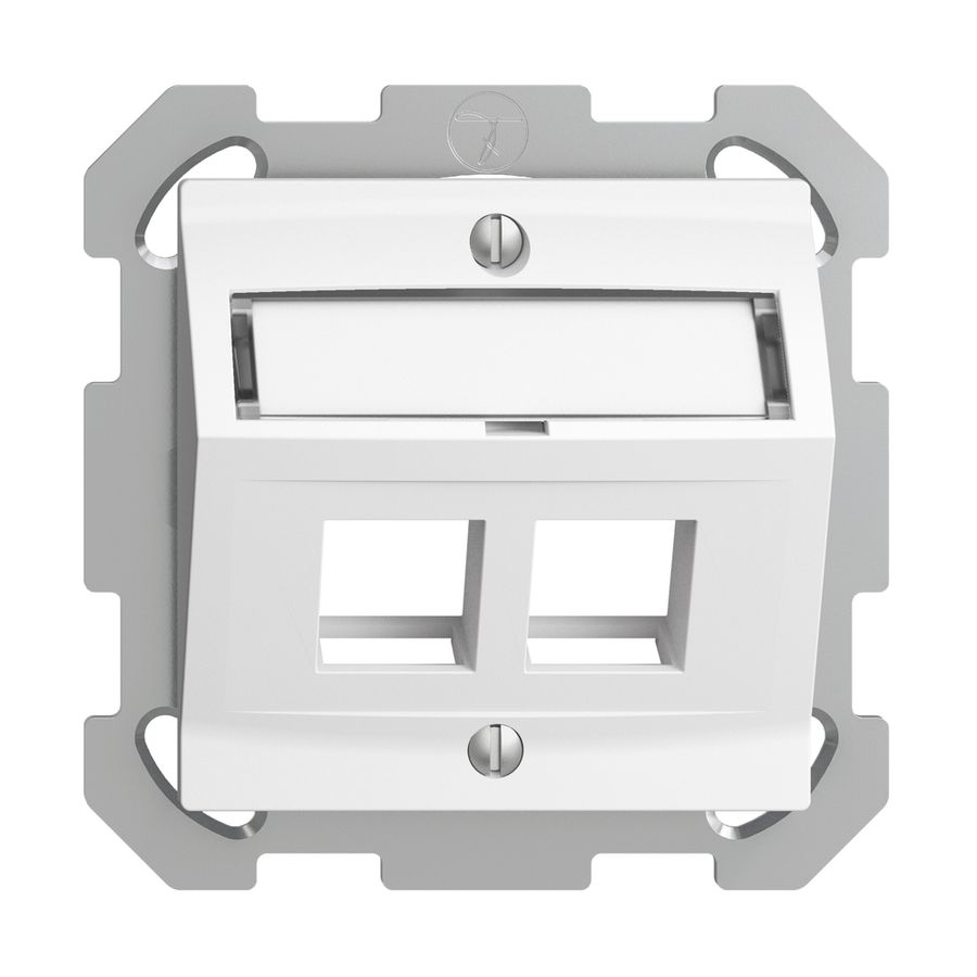 Kit de montage ENC Edue FM, avec capot de sortie oblique, pour 2×Keystone, blanc