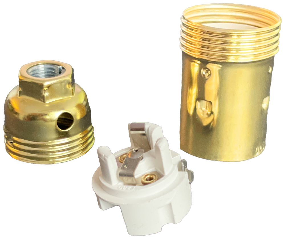 Fassung Elektrogros Schraubfassung E14 vermessingt