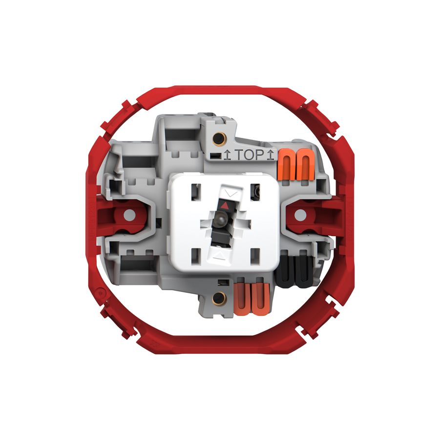 Poussoir Feller SNAPFIX® ARL/1P éclairage latéral rouge