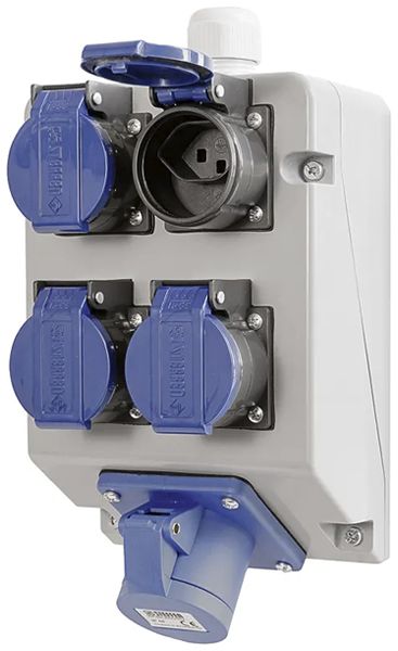 Stromverteiler A. Steffen 1×CEE 16A 3p 230V 3×T23 1×T25 IP55