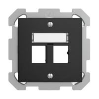 UP-Montageset EDIZIOdue Geradeauslass, für 2×RJ45 freenet, schwarz