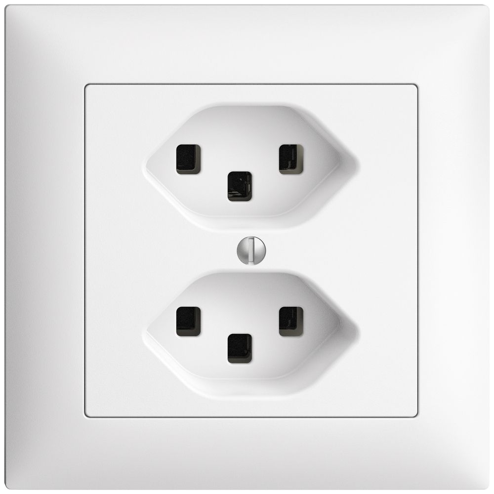 UP-Steckdose 2×T23 16A EDIZIOdue weiss, mit Steckklemmen