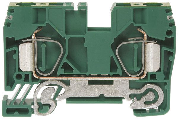 Borne de terre joignable Woertz 1.5…10mm² ressort 2×1 rail DIN 35mm vert/jaune