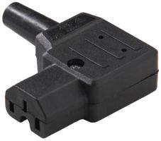 Apparatesteckdose Typ C15 ELBRO 10A 230VAC abgewinkelt max.120°C schwarz IP20