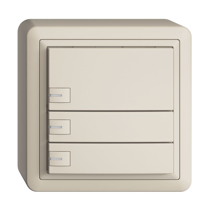 AP-KNX-Taster RGB EDUE, 250mW, m.RGB-LED, 3×Taste, 1×Tastenbelegung, crema