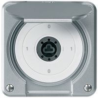 UP-Schlüsselschalter robusto IP55 mit Klappdeckel ohne Zylinder S0/1P aluminium