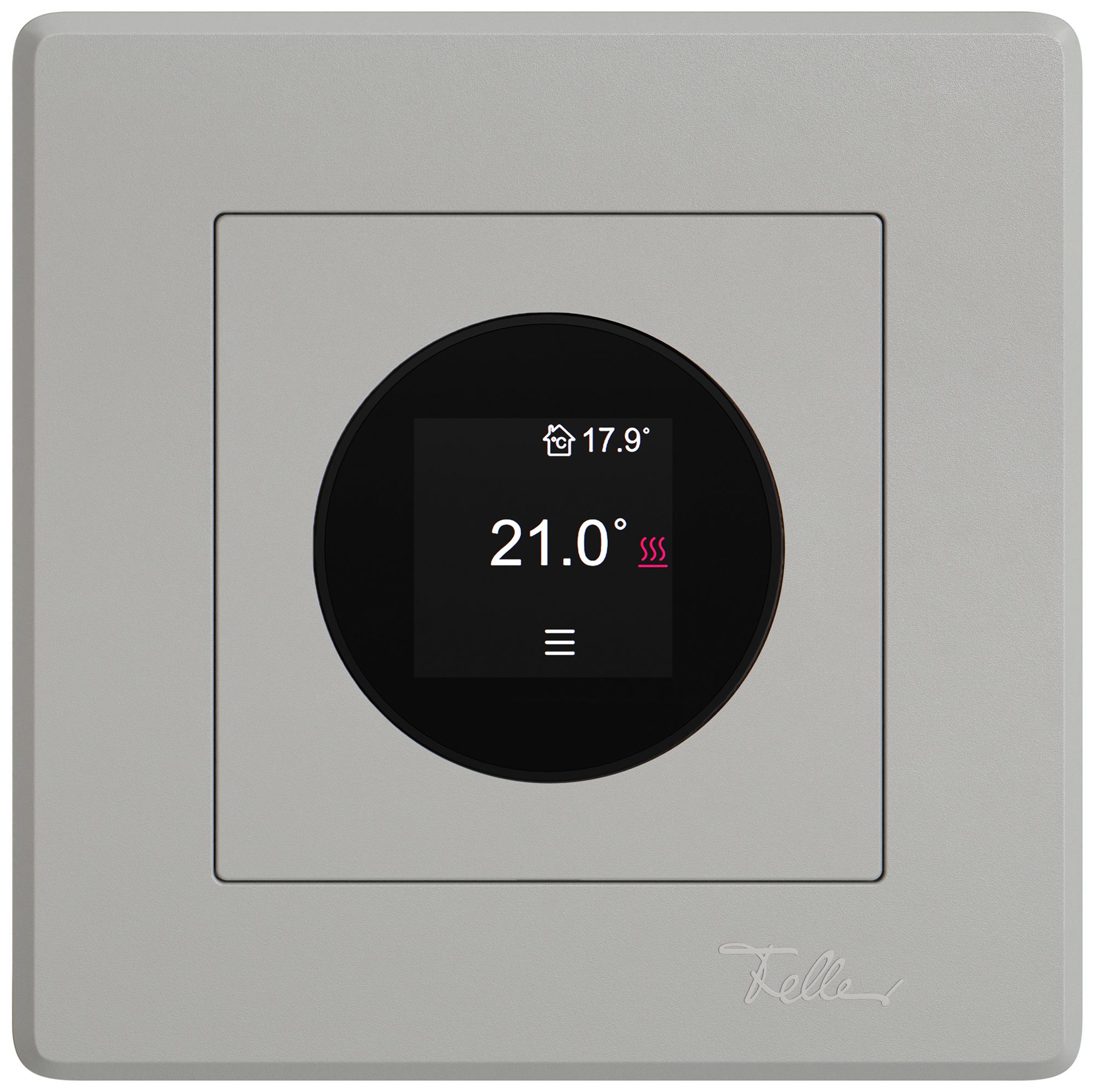 UP-Raumthermostat EDIZIO.liv SNAPFIX® 230VAC 4…30°C 96×96mm hellgrau